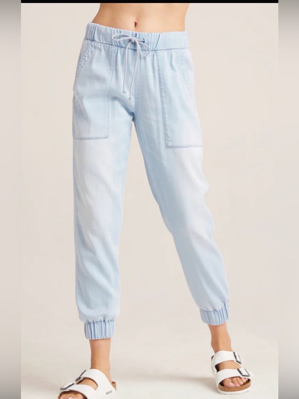 Bella Dahl Light Blue Boyfriend Jeans with Elastic Cuffs